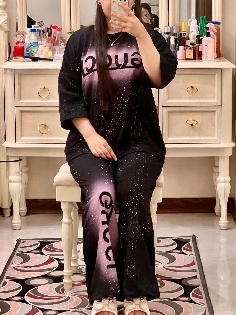 ست تیشرت شلوار زنانه ابرنگی ، ست تیشرت و شلوار زنانه شیک و خاص و جدید