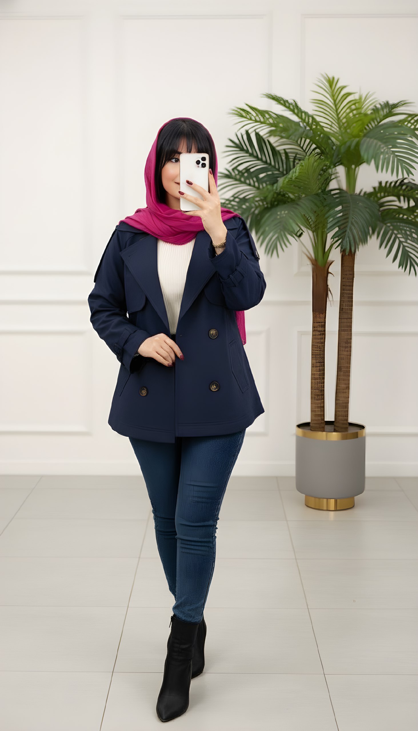 پالتو استر دار کوتاه زنانه و دخترانه کتان تی سی ، پالتو پاییزه و زمستانه زنانه و دخترانه