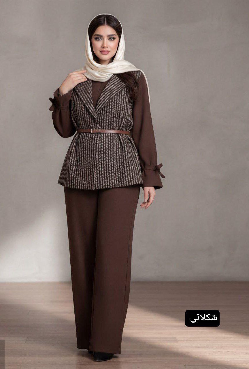 ست کت ‌ شلوار ترکیبی پیچازی و مازراتی جدید و عیدانه زنانه