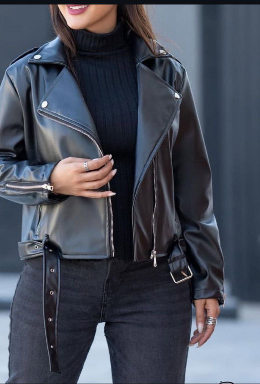 کت چرمی تیلور ، کت چرم زنانه و دخترانه بسیار شیک و با کیفیت ، کت کراپ چرم زنانه و دخترانه جدید و ترند