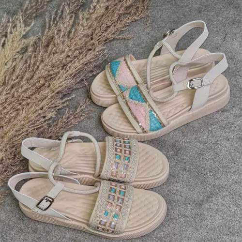 صندل سنتی کنفی پاشنه دو سانت زنانه و دخترانه ، صندل کنفی