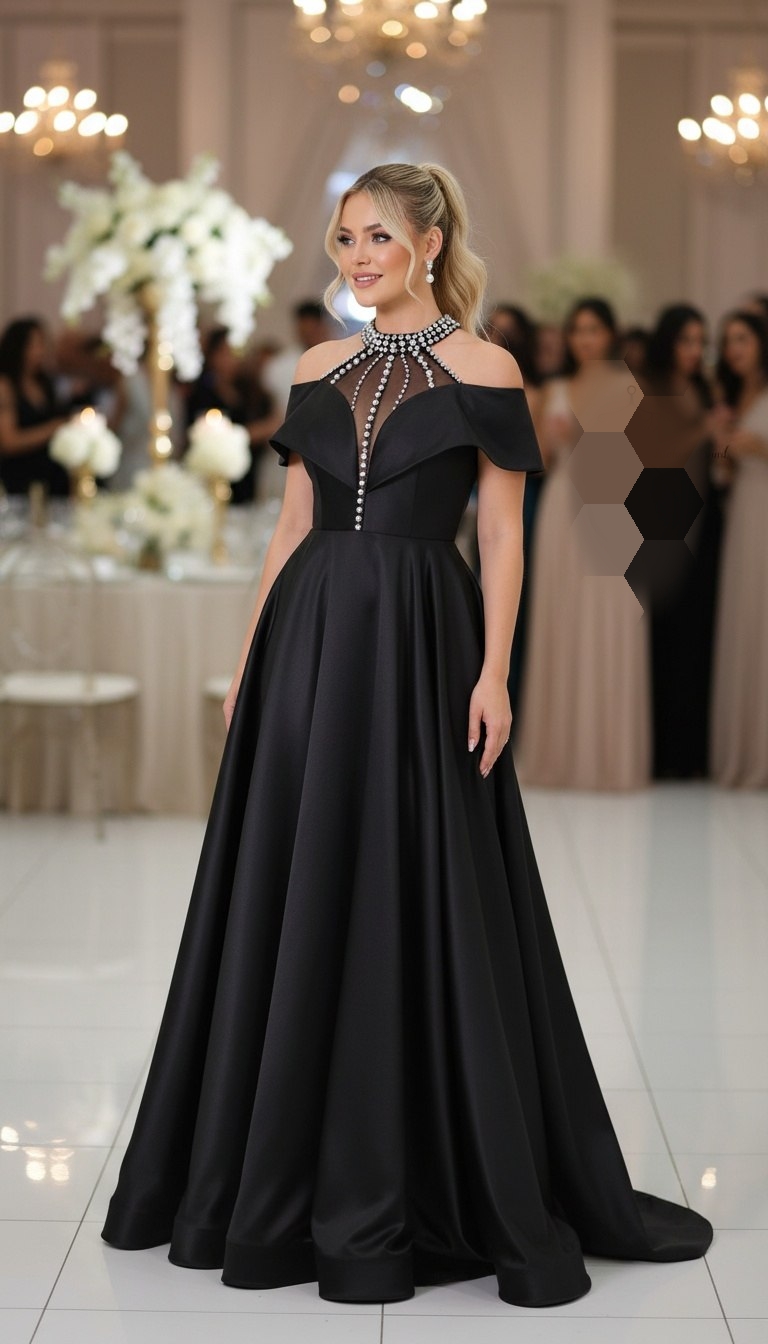 لباس مجلسی زنانه و دخترانه ساتن امریکایی نگین دوزی شده ، لباس مجلسی با کیفیت و خاص و ترند زنانه و دخترانه