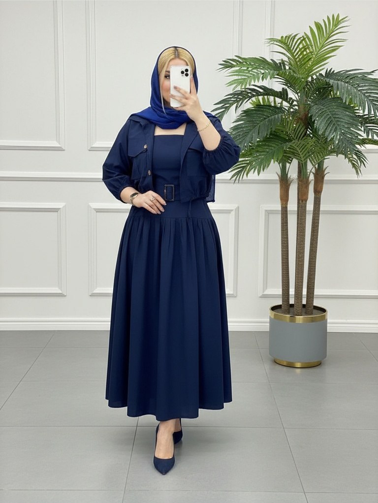 ست کت و سارافون زنانه و دخترانه بسیار شیک و جذاب زنانه و دخترانه ، ست کت و سارافون لنین درجه یک زنانه