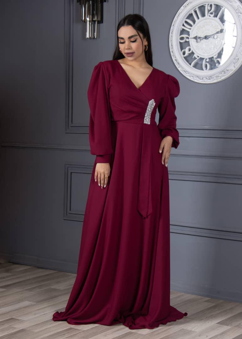 لباس مجلسی زنانه و دخترانه کرپ حریر درجه یک و خوش پوش ، لباس مجلسی شیک زنانه مزون دوزی