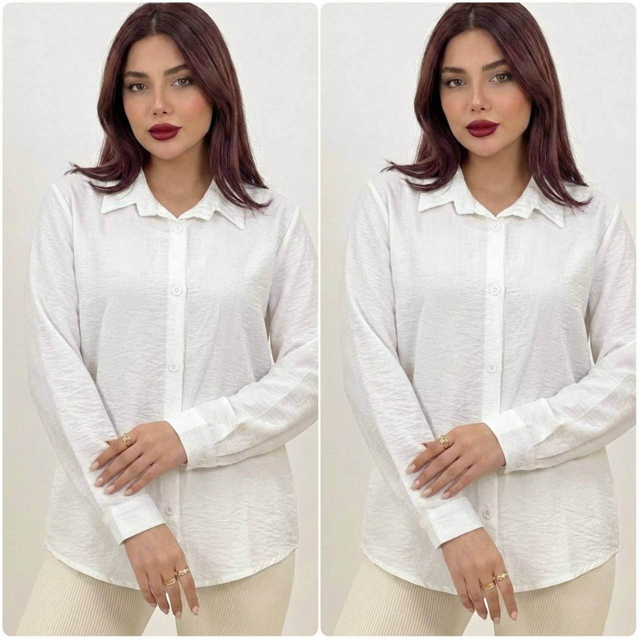 شومیز سفید ساده مدل ستاره ، شومیز سفید داکرون درجه یک زنانه و دخترانه