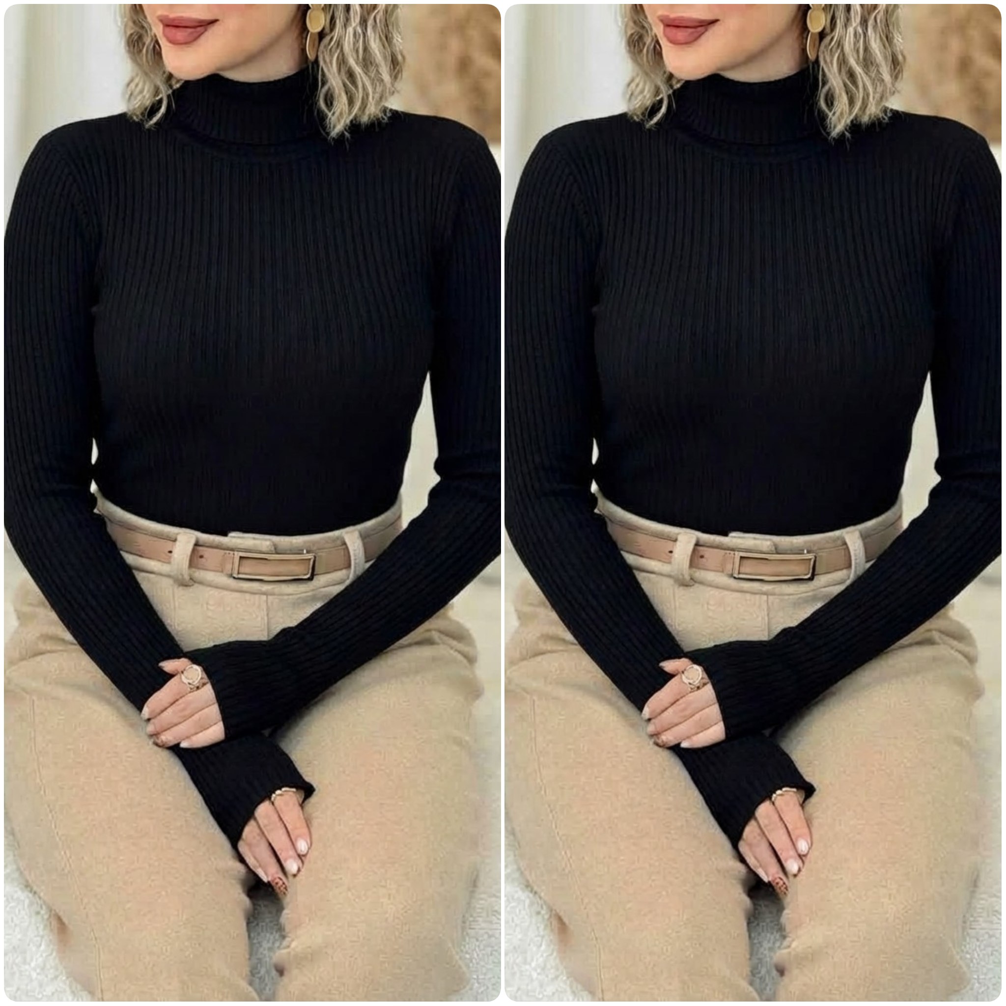 بادی یقه اسکی فانریپ درجه یک مشکی زنانه ، بادی مشکی زنانه جدید