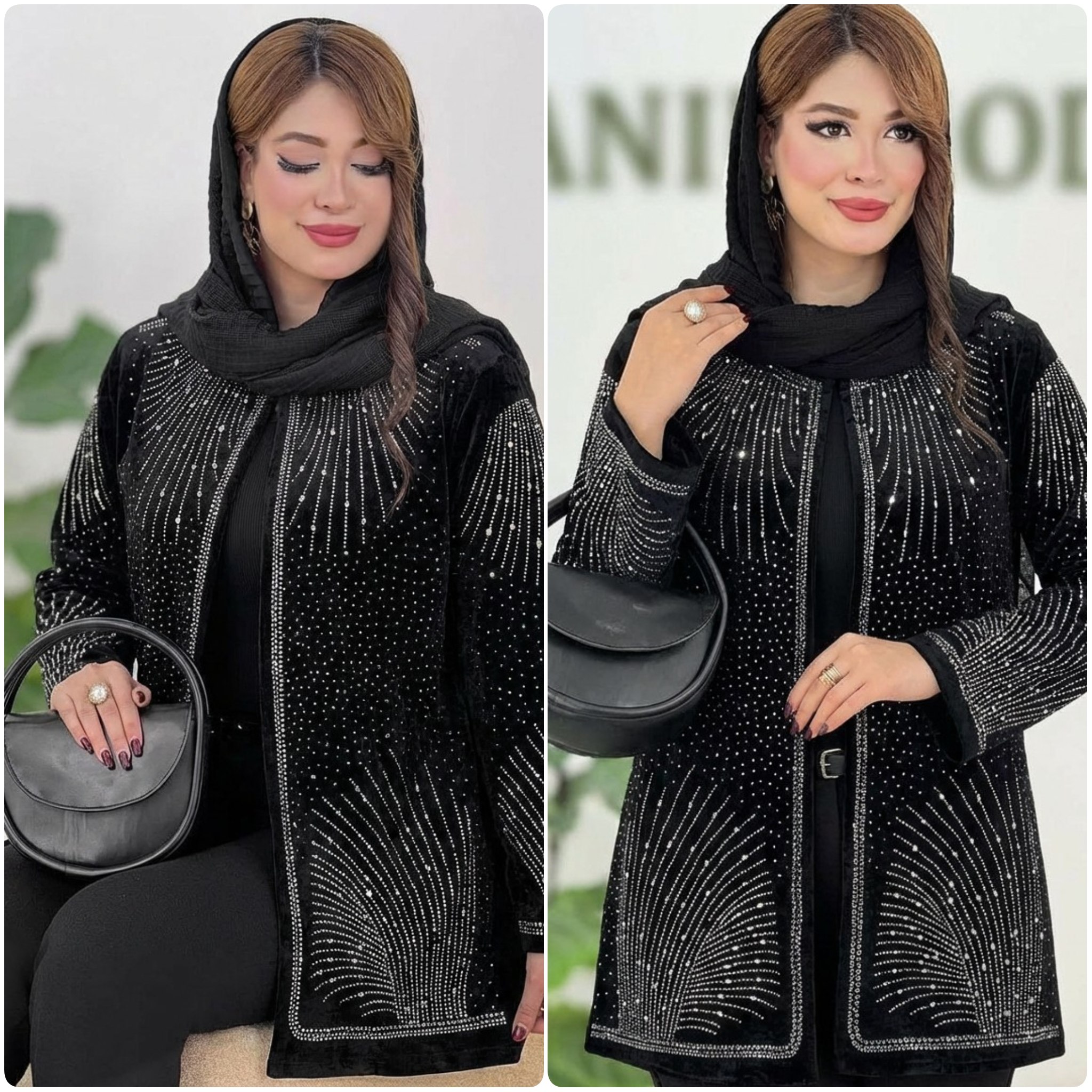 کت مجلسی زنانه مخمل نگین دوزی مزون دوزی ، کت تک مجلسی نگینی زنانه عیدانه