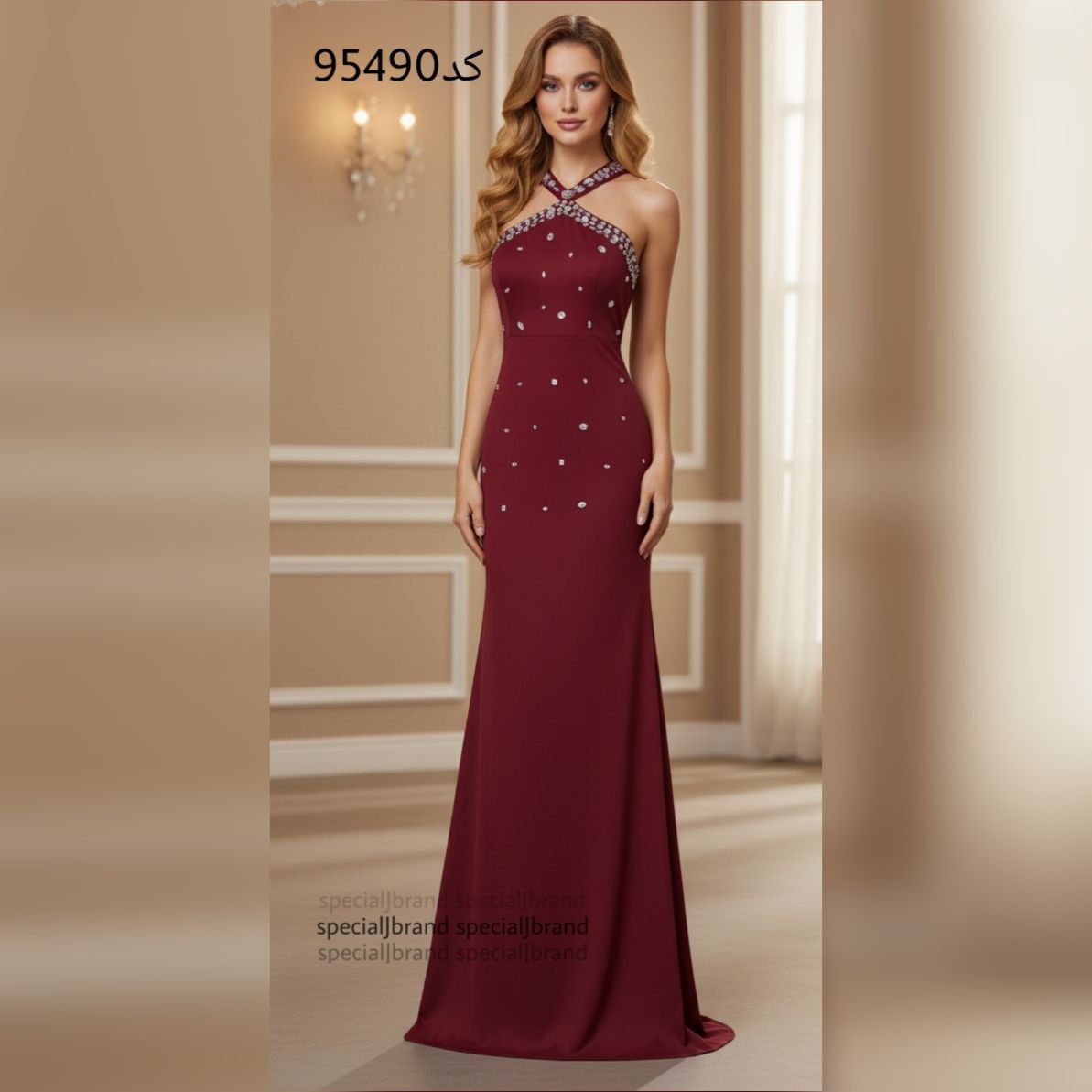 لباس ماکسی مجلسی یاقوت ، لباس ماکسی مجلسی زنانه و دخترانه سنگدوزی جدید