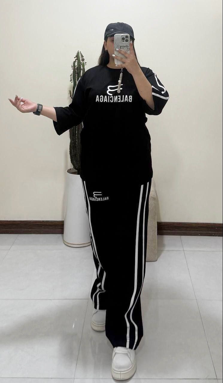 ست تیشرت شلوار بالنسیاگا جدید زنانه و دخترانه ، ست تیشرت شلوار با کیفیت و بسیار شیک و جدید زنانه و دخترانه