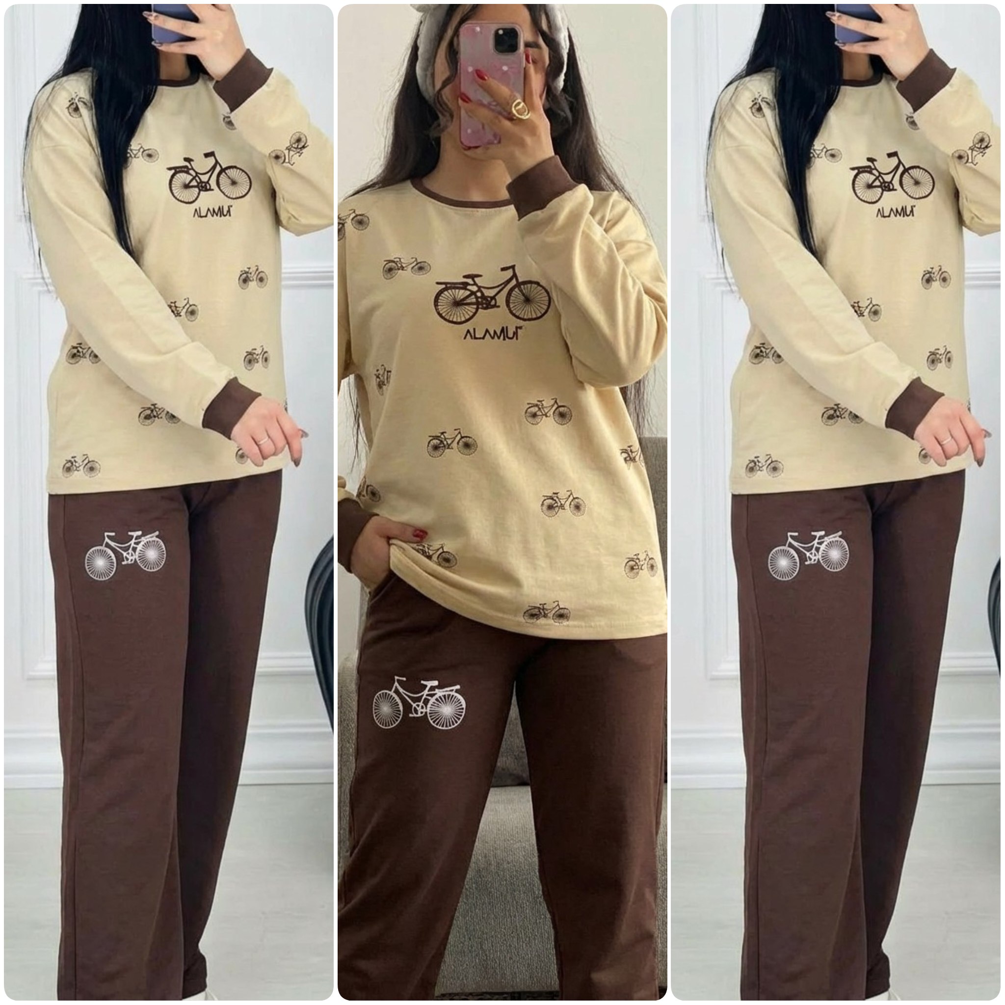 ست بلوز و شلوار زنانه خانگی و باشگاهی پنبه درجه یک ، ست بلوز و شلوار دوچرخه شیک