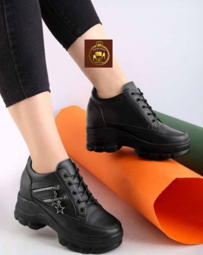 کفش کتونی زنانه و دخترانه بغل زیپ ستاره دار ، کفش کتونی شیک و جدید زنانه و دخترانه با لژ مخفی