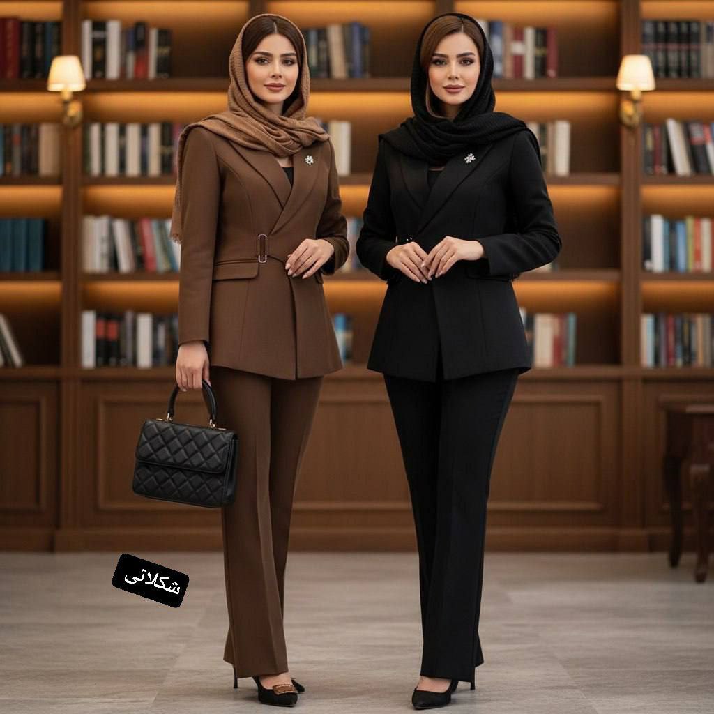 کت و شلوار زیبا و جدید عیدانه زنانه ، ست کت و شلوار زنانه عیدانه مازراتی درجه یک