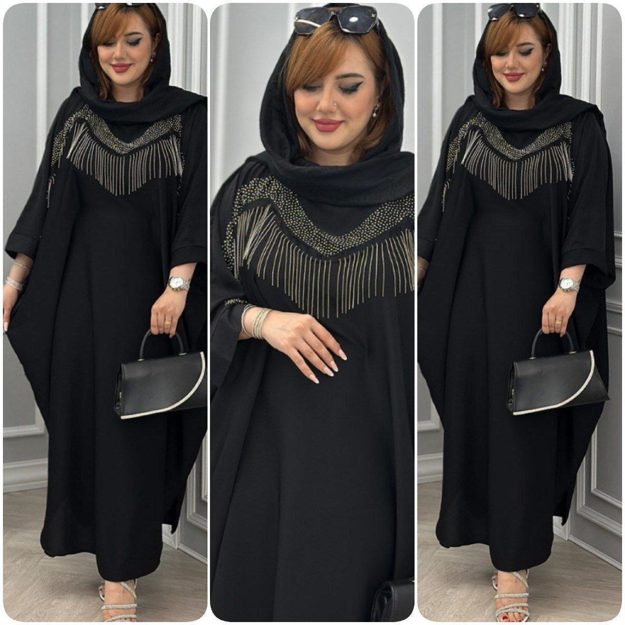 عبای زنانه الیزه زنجیری سالیوان ، عبا زنانه زنجیری با کیفیت و شیک مشکی