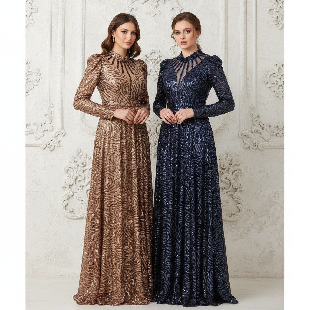 لباس مجلسی زنانه و دخترانه سودا، لباس مجلسی شاین برجسته وارداتی خاص و شیک