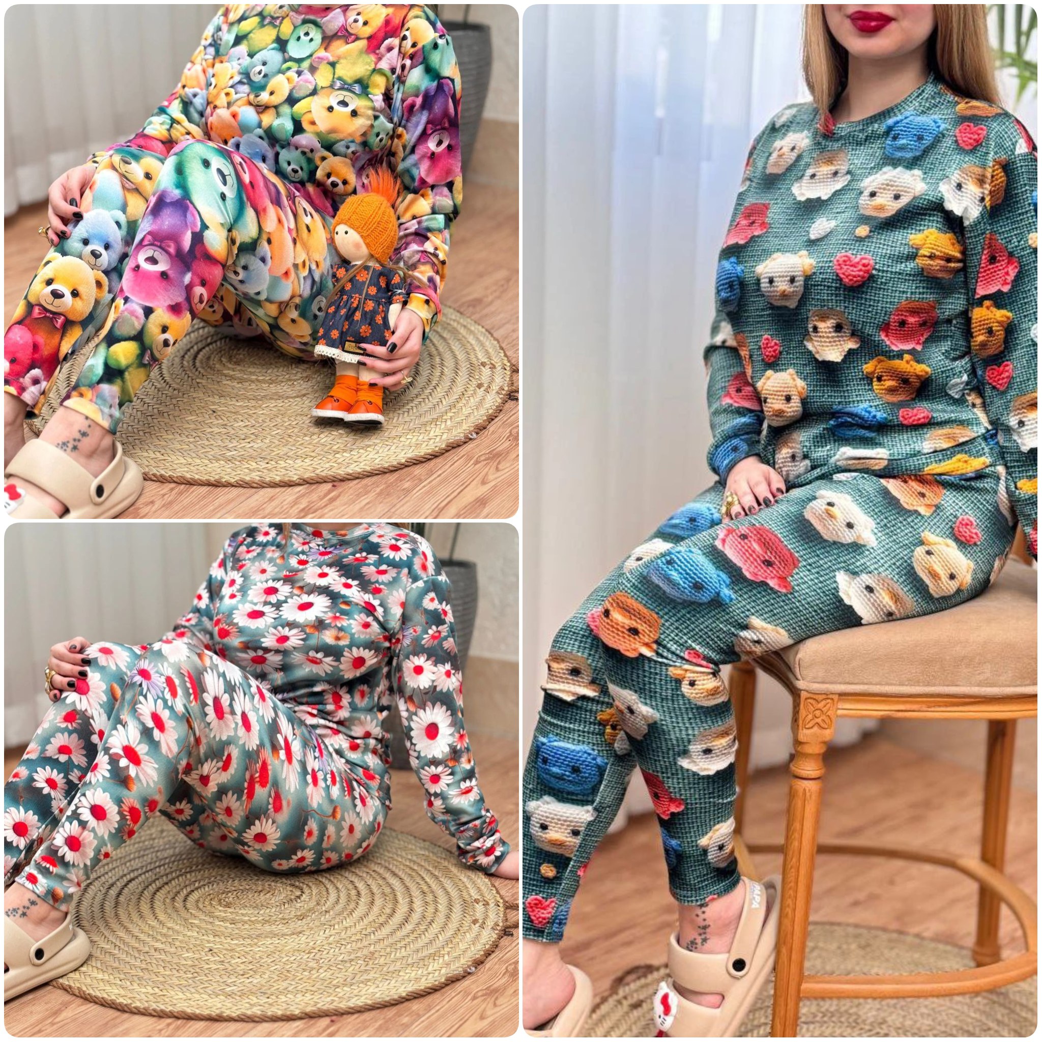 ست لباس خانگی و باشگاهی زنانه و دخترانه مخمل ، ست لباس خانگی زنانه و دخترانه مخمل گوگولی