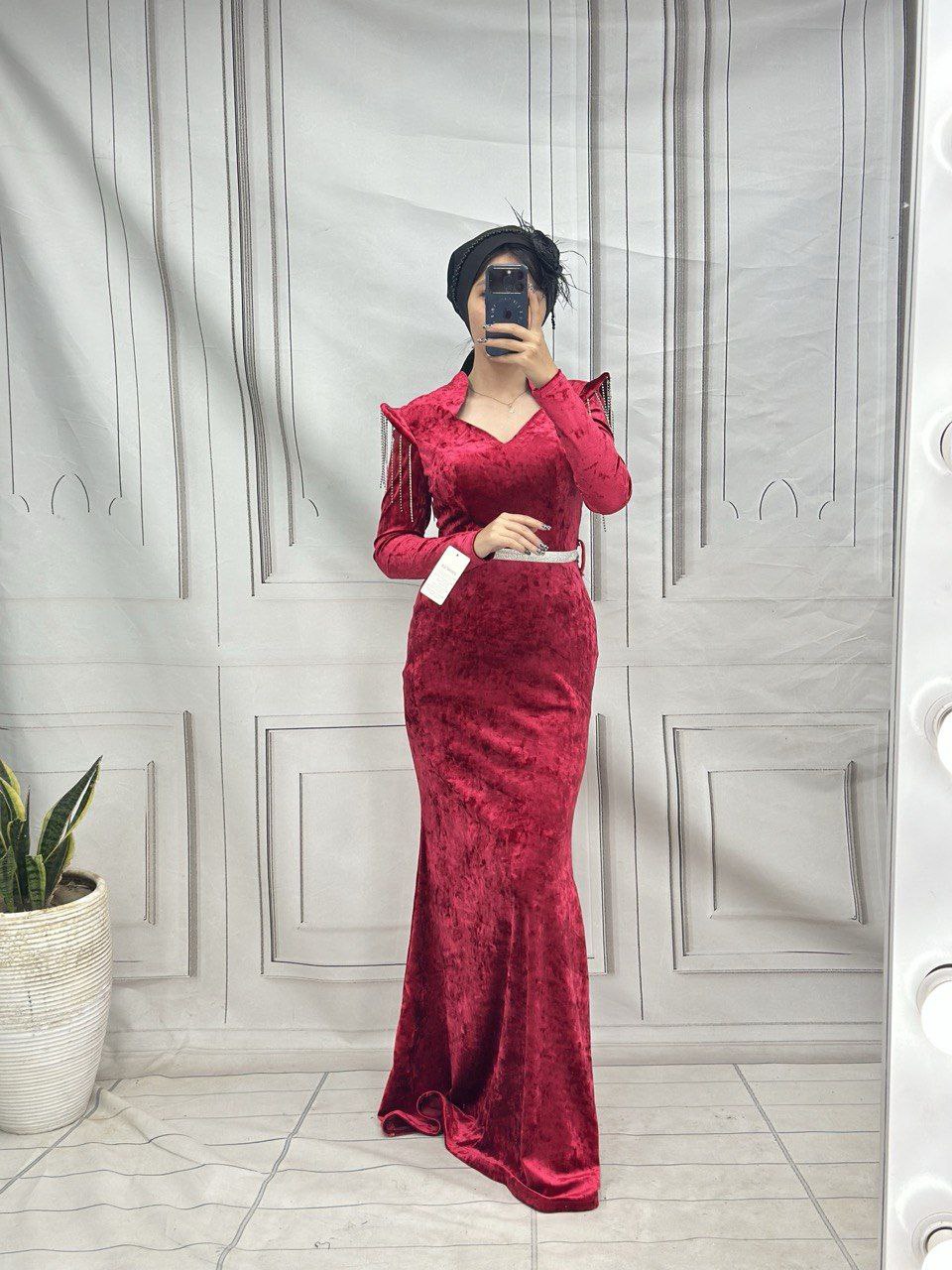 لباس مجلسی زنانه و دخترانه مخمل کره ای وارداتی ، لباس مجلسی مخمل قرمز کره ای