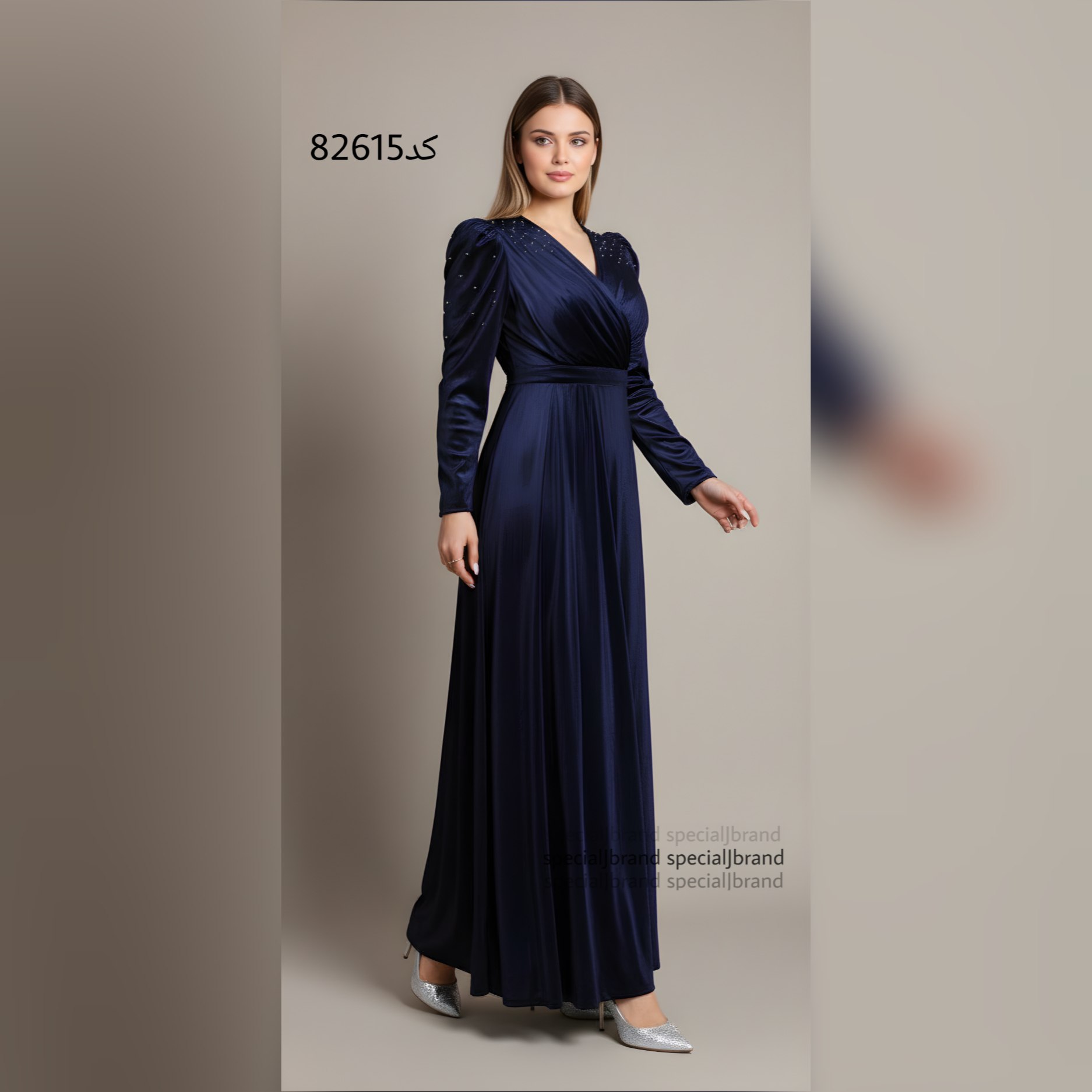 لباس ماکسی مجلسی زنانه و دخترانه مخمل با مروارید پامچ شده