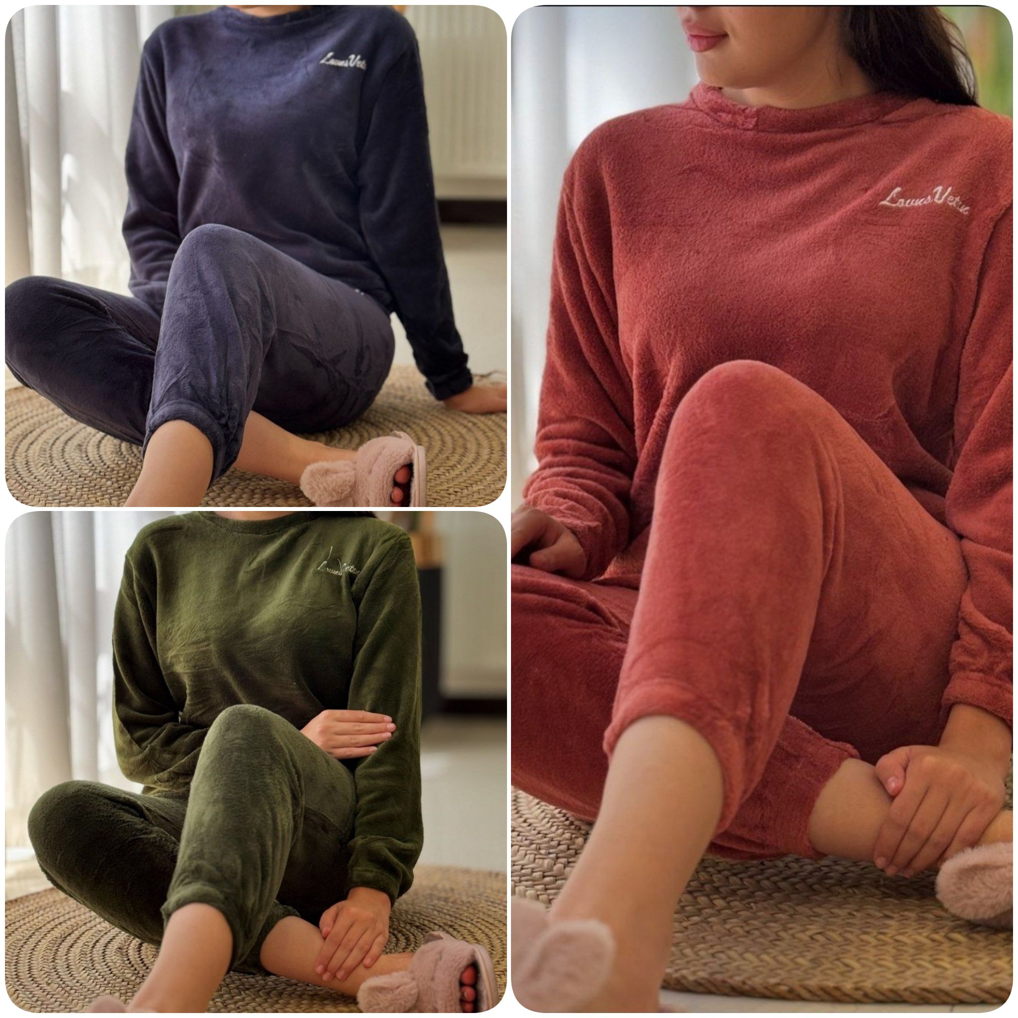 ست بلوز و شلوار تدی زنانه و دخترانه بیرونی و خانگی و باشگاهی ، ست باوز و شلوار پاییزه و زمستانه خانگی زنانه تدی