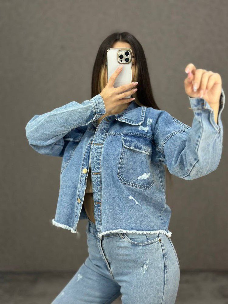 کراپ کت جین اصلی پایین ریشدار زنانه ، کراپ کت تک جین زنانه ریش دار جدید