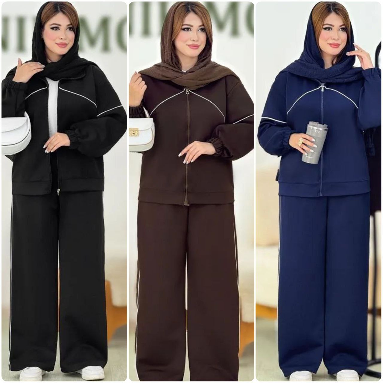 ست سویشرت شلوار زنانه و دخترانه خیلی شیک و ترند مجلسی و بیرونی و باشگاهی ، ست جذاب سویشرت و شلوار درجه یک زنانه