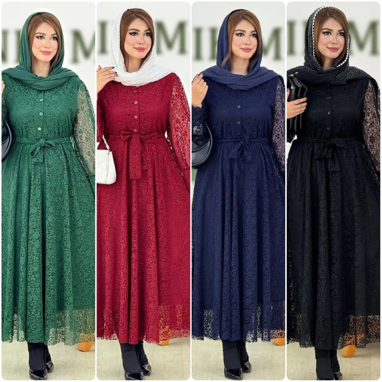 پیراهن بلند گیپور زنانه و دخترانه شیک مدل عروس ، پیراهن شبک و خاص زنانه گیپور و شیک